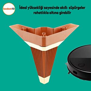 Alcazar Lüks Mobilya Kanepe Sehpa Tv Ünitesi Koltuk Ayağı Baza Ayakları Köşe 14 Cm Ceviz Altın