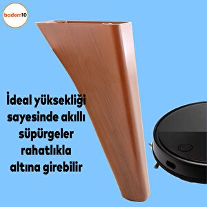 Linden Lüks Mobilya Kanepe Tv Ünitesi Koltuk Ayağı 20 Cm Kahverengi Oval Konsol Ayakları