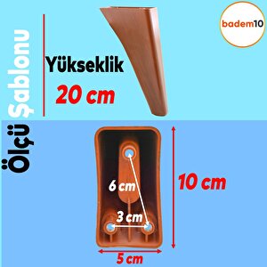 Linden Lüks Mobilya Kanepe Tv Ünitesi Koltuk Ayağı 20 Cm Kahverengi Oval Konsol Ayakları