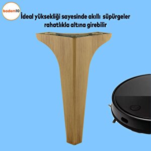 Sedef Lüks Mobilya Kanepe Tv Ünitesi Konsol Koltuk Ayağı 19 Cm Ahşap Desenli Kahverengi Ayakları