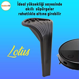 Lotus Lüks Mobilya Kanepe Sehpa Tv Ünitesi Koltuk Ayağı 16 Cm Siyah Baza Ayakları