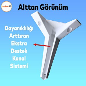 Kale 6'lı Set Mobilya Tv Ünitesi Koltuk Kanepe Destek Ayağı 12 Cm Beyaz Baza Ayakları M8 Civatalı