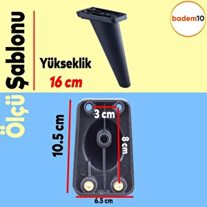 Regnum Lüks Mobilya Kanepe Sehpa Tv Ünitesi Koltuk Ayağı 16 Cm Siyah Baza Ayakları