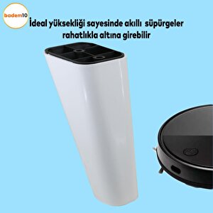 Linden Lüks Mobilya Kanepe Sehpa Tv Ünitesi Koltuk Ayağı 14 Cm Beyaz Oval Baza Ayak