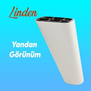 Linden Lüks Mobilya Kanepe Sehpa Tv Ünitesi Koltuk Ayağı 14 Cm Beyaz Oval Baza Ayak
