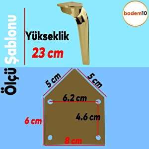 Repla Lüks Mobilya Kanepe Sehpa Tv Ünitesi Koltuk Ayağı 23 Cm Gold Altın Baza Ayak