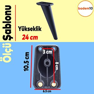 Regnum Lüks Mobilya Kanepe Tv Ünitesi Koltuk Ayağı 24 Cm Siyah Konsol Ayakları