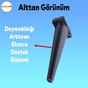 Regnum Lüks Mobilya Kanepe Tv Ünitesi Koltuk Ayağı 24 Cm Siyah Konsol Ayakları