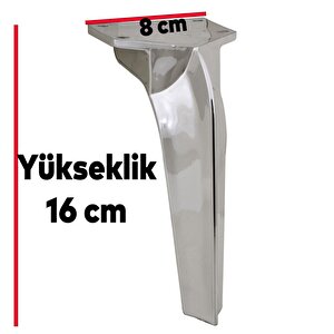 Repla Lüks Mobilya Kanepe Sehpa Tv Ünitesi Koltuk Ayağı 16 Cm Parlak Krom Baza Ayak