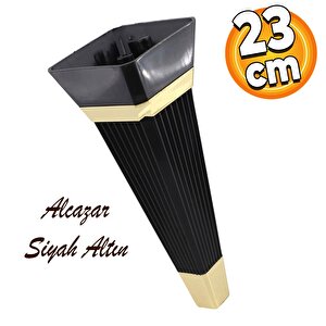 Alcazar Lüks Mobilya Kanepe Sehpa Tv Ünitesi Koltuk Ayağı Baza Ayak 23 Cm Siyah Altın