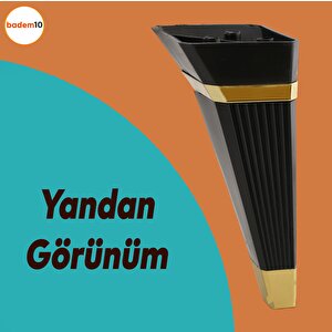 Alcazar Lüks Mobilya Kanepe Sehpa Tv Ünitesi Koltuk Ayağı Baza Ayak 23 Cm Siyah Altın