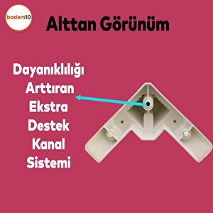 Alcazar Köşe Lüks Mobilya Kanepe Sehpa Tv Ünitesi Koltuk Ayağı Baza Ayak 12 Cm Beyaz Altın