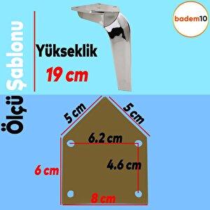 Repla Lüks Mobilya Kanepe Tv Ünitesi Konsol Koltuk Ayağı 19 Cm Parlak Krom Ayakları