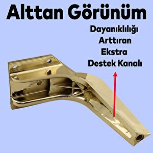 Repla Lüks Mobilya Kanepe Sehpa Tv Ünitesi Koltuk Ayağı 16 Cm Parlak Gold Baza Ayakları