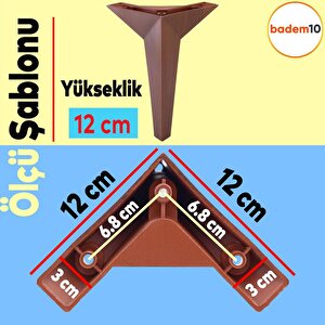 Kale Lüks Mobilya Koltuk Kanepe Sehpa Tv Ünitesi Ayağı 12 Cm Kahverengi Ahşap Desenli Ayakları