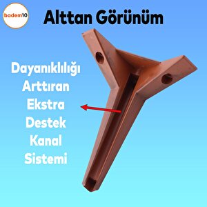 Kale Lüks Mobilya Koltuk Kanepe Sehpa Tv Ünitesi Ayağı 12 Cm Kahverengi Ahşap Desenli Ayakları