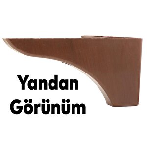 Rose Lüks Mobilya Kanepe Sehpa Puf Koltuk Ayağı 10 Cm Kahverengi Ahşap Desenli Baza Ayak