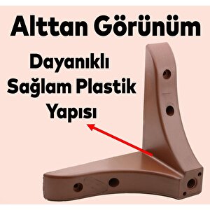 Rose Lüks Mobilya Kanepe Sehpa Puf Koltuk Ayağı 10 Cm Kahverengi Ahşap Desenli Baza Ayak