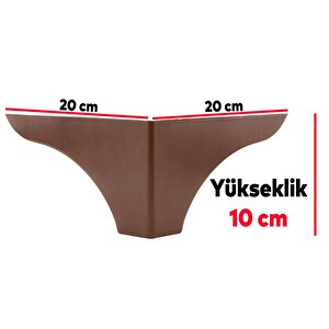 Rose Lüks Mobilya Kanepe Sehpa Puf Koltuk Ayağı 10 Cm Kahverengi Ahşap Desenli Baza Ayak