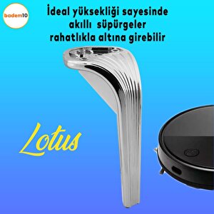 Lotus Lüks Mobilya Kanepe Sehpa Tv Ünitesi Koltuk Ayağı 16 Cm Parlak Krom Baza Ayak