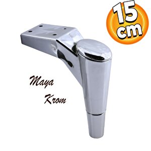 Maya Lüks Mobilya Kanepe Sehpa Tv Ünitesi Koltuk Ayağı 15 Cm Krom Baza Ayak