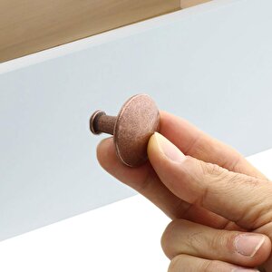 Big Düğme Çekmece Dolap Kapak Kulpu Kulbu Antik Bakır Metal Kulp
