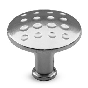 Big Düğme Noktalı Çekmece Dolap Kapak Kulpu Kulbu Krom Metal Kulp