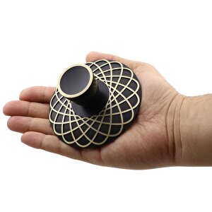 Dinar Çekmece Dolap Kapak Kulpu Kulbu 32 Mm Siyah Gold Metal Kulp
