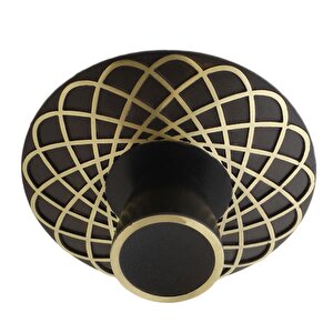 Dinar Çekmece Dolap Kapak Kulpu Kulbu 32 Mm Siyah Gold Metal Kulp