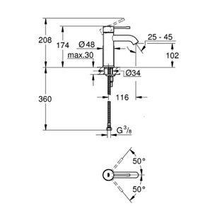 Essence Lavabo Bataryası 1/2" S-boyut - 24172gn1