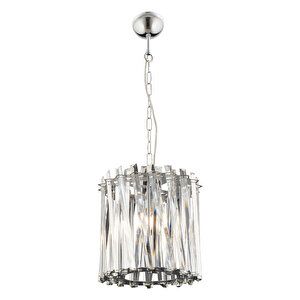 Saucer 25'lik Krom Yuvarlak Kristalli Taşlı Modern Tasarım Kristal Salon Avize