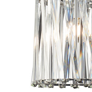 Saucer 25'lik Krom Yuvarlak Kristalli Taşlı Modern Tasarım Kristal Salon Avize