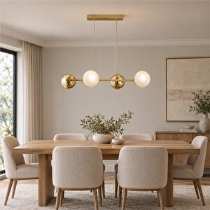 Berca 4lü Gold Avi̇ze Modern Mutfak Yemek Masası Üstü Yatak Odası Salon Avize