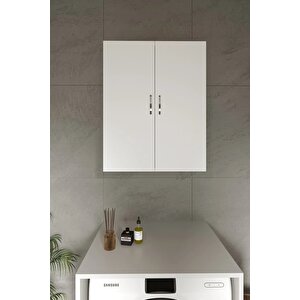 Azzuri̇ Home Çamaşır Makinesi Üstü Dolap Banyo Asma Havlu Dolabı Deterjan Dolabı Azr-1022