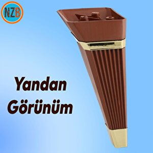 Mobilya Kanepe Sehpa Çekyat Tv Ünitesi Koltuk Ayağı Baza Ayak 23 Cm Ceviz Altın