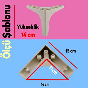 Mobilya Kanepe Sehpa Tv Ünitesi Koltuk Ayağı 14 Cm Krem Baza Ayak