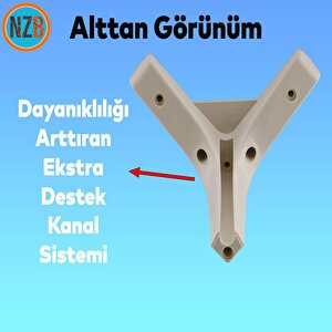 Mobilya Kanepe Sehpa Tv Ünitesi Koltuk Ayağı 14 Cm Krem Baza Ayak