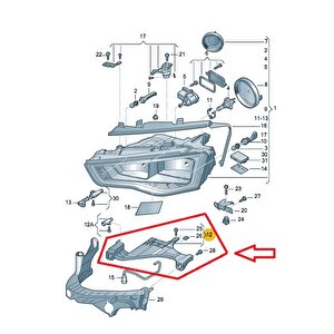 A4 2013-2016 A5 2012-2017 Far Alt Braketi̇ Sol 8t0941453d