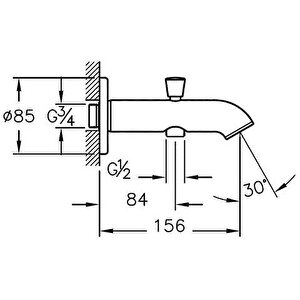 A40564 Matrix Ankastre Banyo Batarya Çıkış Ucu