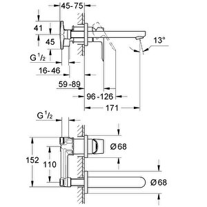 Bauedge İki Delikli Lavabo Bataryası 20474000
