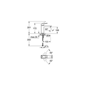 Eurocube Tek Kumandalı Lavabo Bataryası - 23446000