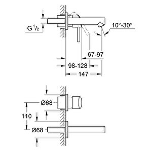 Grohe Concetto İki Delikli Duvardan Lavabo Bataryası - 19575001
