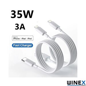 5 Adet 3a 35w Type-c To Lightning Hızlı Data Ve Şarj Kablosu 1m Beyaz Beyaz