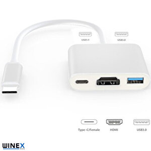 5in1 Type-c Hub Port Hdmi 3xusb 3.0 Adaptör