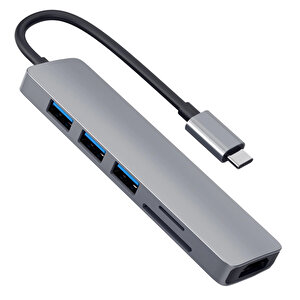 Winex 6in1 Type-c To 4k Hdmi+sd Kart+3xusba 3.0 Hub Port Adaptör