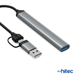 Schitec 5in1 Usba Ve Type-c To Usba 3.01, Tf, Sd Çoklayıcı Hub Adaptör