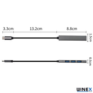 4in1 Macbook, Phone, Android Type-c To 4xusba Çoğaltıcı Adaptör Port Hub