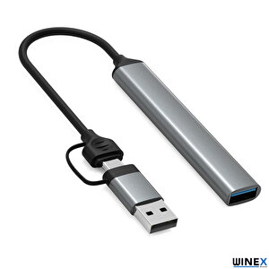 Winex 4in1 Usba Ve Type-c To Usba 3.01 Çoklayıcı Hub Adaptör
