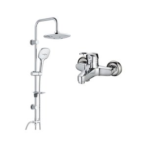Tesla Tepe Duş Seti + Aç-kapa Banyo Bataryası