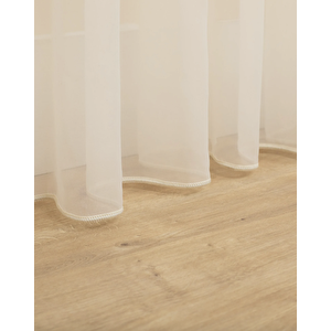 Düz Krep 1/3 Sık Pile Tül Perde Ütü Istemez Korniş/rustik Uyumlu Perde 250x270 cm